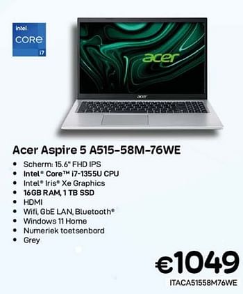 Promoties Acer aspire 5 a515-58m-76we - Acer - Geldig van 01/09/2023 tot 30/09/2023 bij Compudeals