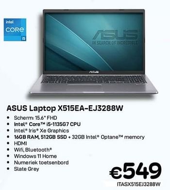 Promoties Asus laptop x515ea-ej3288w - Asus - Geldig van 01/09/2023 tot 30/09/2023 bij Compudeals