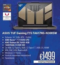 Asus tuf gaming f15 fa617ns-n3085w-Asus