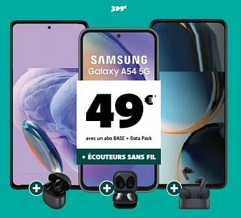 Promotions Samsung galaxy a54 5g - Samsung - Valide de 07/09/2023 à 02/10/2023 chez Base