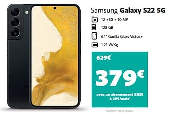 Promotions Samsung galaxy s22 5g - Samsung - Valide de 07/09/2023 à 02/10/2023 chez Base
