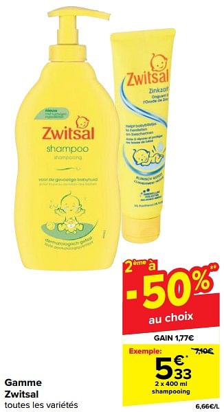 Promotions Zwitsal shampooing - Zwitsal - Valide de 06/09/2023 à 18/09/2023 chez Carrefour
