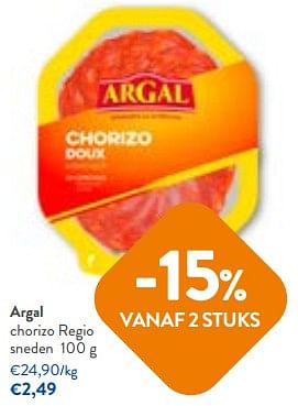 Promoties Argal chorizo regio sneden - Argal - Geldig van 06/09/2023 tot 19/09/2023 bij OKay