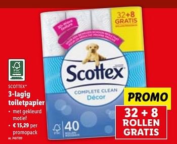 Promoties 3-lagig toiletpapier - Scottex - Geldig van 13/09/2023 tot 19/09/2023 bij Lidl