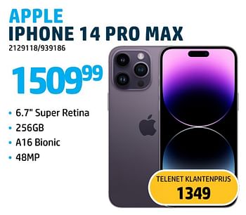 Promotions Apple iphone 14 pro max - Apple - Valide de 01/09/2023 à 30/09/2023 chez Auva