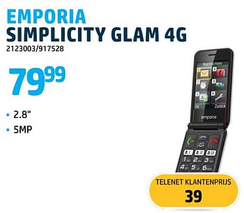 Promoties Emporia simplicity glam 4g - Emporia - Geldig van 01/09/2023 tot 30/09/2023 bij VCD