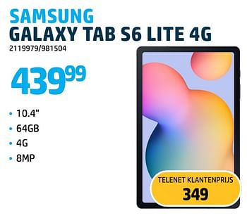 Promoties Samsung galaxy tab s6 lite 4g - Samsung - Geldig van 01/09/2023 tot 30/09/2023 bij VCD