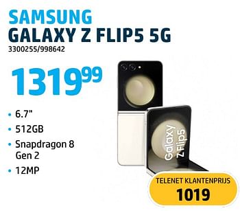 Promoties Samsung galaxy z flip5 5g - Samsung - Geldig van 01/09/2023 tot 30/09/2023 bij VCD