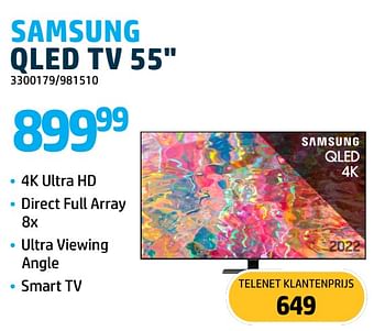 Promoties Samsung qled tv 55`` - Samsung - Geldig van 01/09/2023 tot 30/09/2023 bij VCD