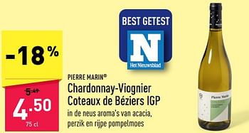 Promoties Chardonnay-viognier coteaux de béziers igp - Witte wijnen - Geldig van 20/09/2023 tot 01/10/2023 bij Aldi