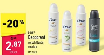 Promoties Deodorant - Dove - Geldig van 20/09/2023 tot 01/10/2023 bij Aldi