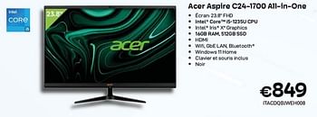 Promotions Acer aspire c24-1700 all-in-one - Acer - Valide de 01/09/2023 à 30/09/2023 chez Compudeals