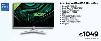 Promotions Acer aspire c24-1750 all-in-one - Acer - Valide de 01/09/2023 à 30/09/2023 chez Compudeals