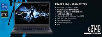 Promotions Erazer major x20 md62520 - Medion - Valide de 01/09/2023 à 30/09/2023 chez Compudeals