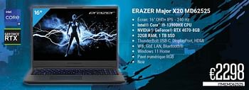 Promotions Erazer major x20 md62525 - Medion - Valide de 01/09/2023 à 30/09/2023 chez Compudeals