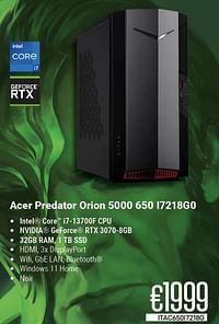 Acer predator orion 5000 650 i7218g0-Acer