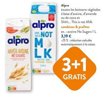 Promotions Alpro avoine no sugars - Alpro - Valide de 06/09/2023 à 19/09/2023 chez OKay