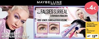 Promoties Falsies surreal mascara - Maybelline - Geldig van 13/09/2023 tot 26/09/2023 bij DI