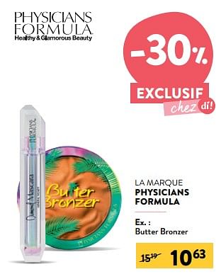Promotions Butter bronzer - Physicians Formula - Valide de 13/09/2023 à 26/09/2023 chez DI