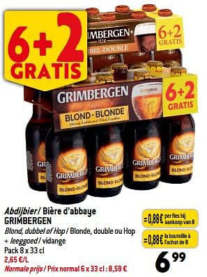 Promoties Abdijbier - bière d’abbaye grimbergen - Grimbergen - Geldig van 13/09/2023 tot 19/09/2023 bij Match