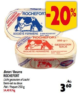 Promoties Boter - beurre rochefort - Rochefort - Geldig van 13/09/2023 tot 19/09/2023 bij Match