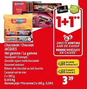 Promoties Chocolade - chocolat jacques - Jacques - Geldig van 13/09/2023 tot 19/09/2023 bij Match