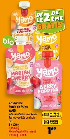 Promoties Fruitpuree purée de fruits yamo - Yamo - Geldig van 13/09/2023 tot 19/09/2023 bij Match