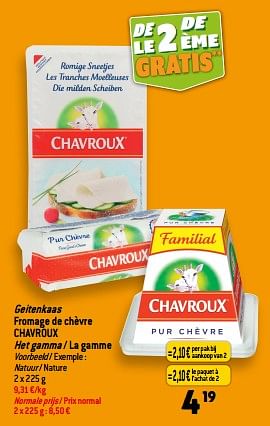 Promoties Geitenkaas fromage de chèvre chavroux - Chavroux - Geldig van 13/09/2023 tot 19/09/2023 bij Match