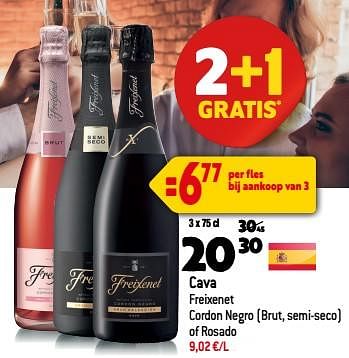Promotions Cava freixenet cordon negro brut, semi-seco of rosado - Freixenet - Valide de 13/09/2023 à 10/10/2023 chez Smatch