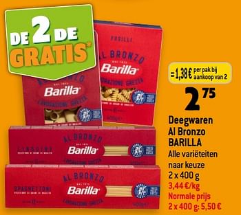 Promoties Deegwaren al bronzo barilla - Barilla - Geldig van 13/09/2023 tot 19/09/2023 bij Smatch