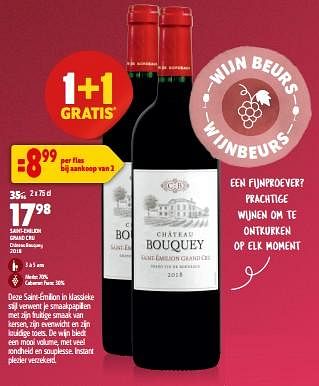 Promotions Saint-emilion grand cru - Vins rouges - Valide de 13/09/2023 à 10/10/2023 chez Smatch
