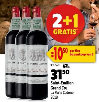Promoties Saint-emilion grand cru la porte cadène 2019 - Rode wijnen - Geldig van 13/09/2023 tot 10/10/2023 bij Smatch