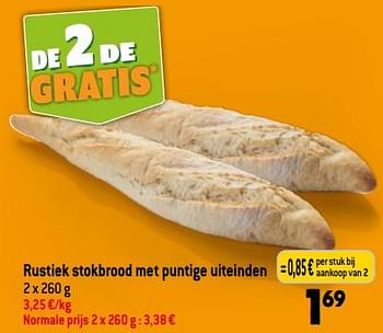 Promoties Rustiek stokbrood met puntige uiteinden - Huismerk - Smatch - Geldig van 13/09/2023 tot 19/09/2023 bij Smatch