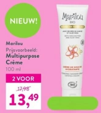Promoties Multipurpose creme - Marilou - Geldig van 04/09/2023 tot 01/10/2023 bij Holland & Barret