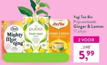 Promoties Ginger + lemon - Yogi Tea - Geldig van 04/09/2023 tot 01/10/2023 bij Holland & Barret