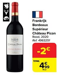 Frankrijk bordeaux supérieur château picon rood, 2020-Rode wijnen