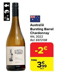 Australië bursting barrel chardonnay wit, 2022-Witte wijnen