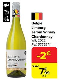 België limburg jerom winery chardonnay wit, 2022-Witte wijnen