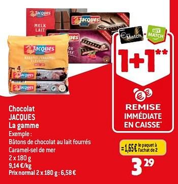 Promotions Chocolat jacques - Jacques - Valide de 13/09/2023 à 19/09/2023 chez Smatch