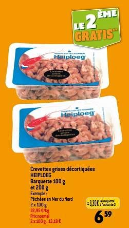 Promotions Crevettes grises décortiquées heiploeg - Heiploeg - Valide de 13/09/2023 à 19/09/2023 chez Match