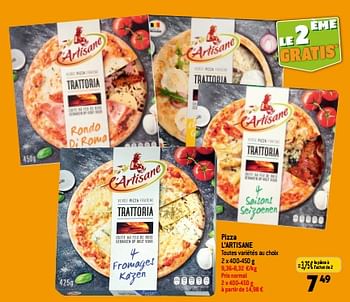 Promotions Pizza l’artisane - L'Artisane - Valide de 13/09/2023 à 19/09/2023 chez Match