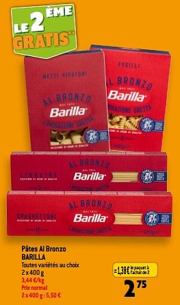 Promotions Pâtes al bronzo barilla - Barilla - Valide de 13/09/2023 à 19/09/2023 chez Match