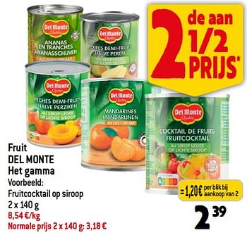 Promoties Fruit del monte - Del Monte - Geldig van 13/09/2023 tot 19/09/2023 bij Louis Delhaize