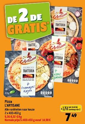 Promoties Pizza l’artisane - L'Artisane - Geldig van 13/09/2023 tot 19/09/2023 bij Louis Delhaize