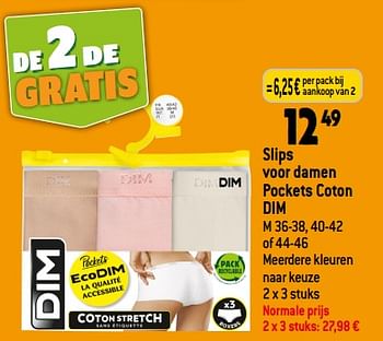 Promoties Slips voor damen pockets coton dim - Dim - Geldig van 13/09/2023 tot 19/09/2023 bij Louis Delhaize