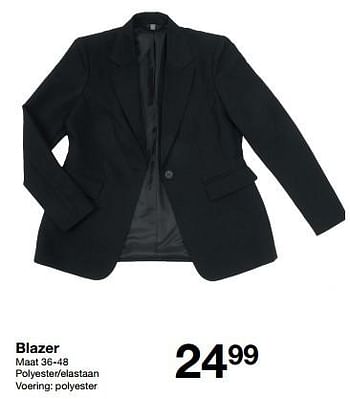 Promotions Blazer - Produit maison - Zeeman  - Valide de 16/09/2023 à 22/09/2023 chez Zeeman