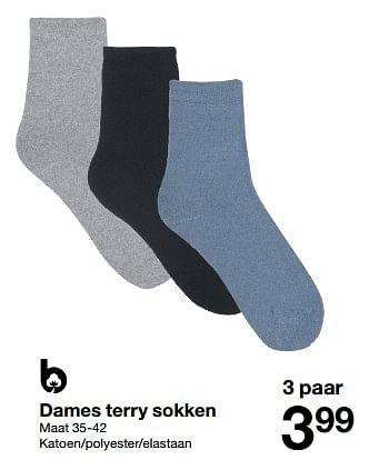 Promoties Dames terry sokken - Huismerk - Zeeman  - Geldig van 16/09/2023 tot 22/09/2023 bij Zeeman