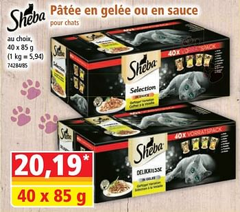 Promotions Pâtée en gelée ou en sauce pour chats - Sheba - Valide de 13/09/2023 à 19/09/2023 chez Norma