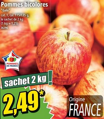 Promotions Pommes bicolores gala - Produit Maison - Norma - Valide de 13/09/2023 à 19/09/2023 chez Norma