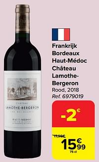 Frankrijk bordeaux haut-médoc château lamothebergeron rood, 2018-Rode wijnen
